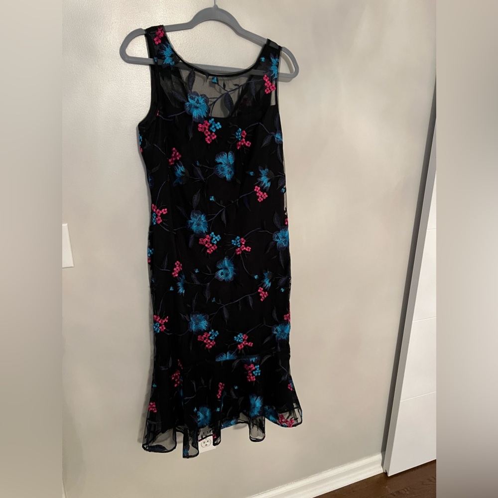 Calvin Klein black embroider dress size 10
